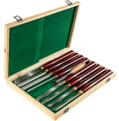 Productafbeelding van Houtbeitel Set - 8-delige Draaibeitels - 17,5 cm Bladlengte