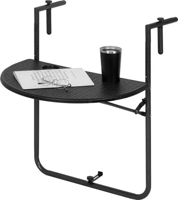 Produktbild von Famanu Balkonhängertisch - platzsparend, höhenverstellbar, mit 2 Becherhaltern