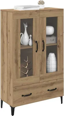 Zdjęcie produktu dla Komoda vidaXL Artisan z drewna dębowego, 70 x 31 x 115 cm, z drewna kompozytowego i żelaza