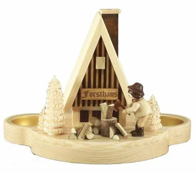 Produktbild von Räucherhaus Forsthaus mit Teelichter BxHxT 17x12x10,5cm NEU