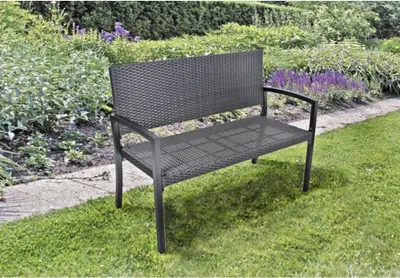 Produktbild von Gartenbank >Sanremo< in schwarz aus Aluminium, Kunststoff - 118x87x60cm (BxHxT)
