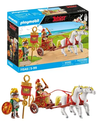 Produktbild von Asterix 71543 Reise durch das Land inklusive Abnehmbarer Helme Armreifen und Umhang detailreiches Spielzeug für Kinder ab 5 Jahren Römischer Streitwagen