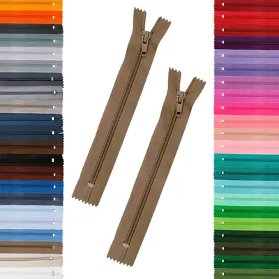 Produktbild von 50 Reißverschlüsse 5mm spiral, 16cm, unteilbar, Autolock, Farbe frei wählbar, Farbe:894 dunkelbeige