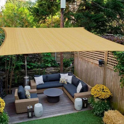 Productafbeelding van Famanu zonnescherm, vierkant - UV-bescherming - 3 x 3 meter - beige