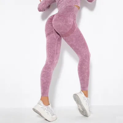 Zdjęcie produktu dla Ciemnoróżowe Legginsy Push Up - Wysoki Stan, Idealne do Ćwiczeń KP15517