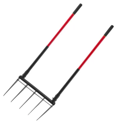 Image de VEVOR Broadfork Doubleshaft 510x320 mm, fourche à bêcher à 5 dents avec deux poignées en fibre de verre, fourche à bêcher robuste, design ergonomique en forme de U, outil de jardin pour composter, transplanter & aérer
