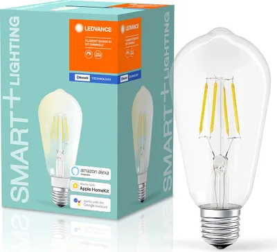 Immagine prodotto di Ledvance LED Filament Smart+ ST64 Edison 6W = 60W E27 chiaro 810lm bianco caldo 2700K Dimmerabile App Google Alexa Apple HomeKit Bluetooth