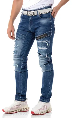 Produktbild von CD555 Herren Slim-Fit-Jeans im modischem Destroyed-Look