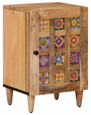 Image de Meuble de salle de bain Nature 38 x 33 x 58 cm en bois massif de manguier