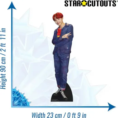 Produktbild von Pappfigur BTS J HOPE Rotes Haar - (kpop) -Höhe 90cm