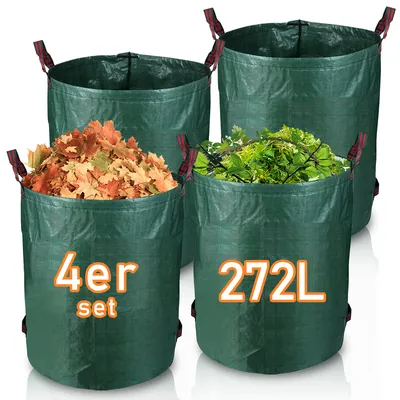 Produktbild von Jopassy 4X Gartensack Gartenabfallsäcke Abfallsack Laubsack 272L Gartenabfallbehälter XXL