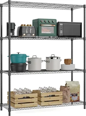 Produktbild von Schwerlastregal, Metallregal bis 635.6 kg, stabiles Lagerregal für Garage, Keller, Werkstatt, Abstellraum, Vorratsraum und Hobbyraum, Schwarz, 40×115×150.8 cm