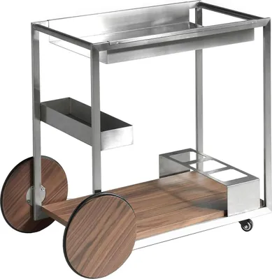 Immagine prodotto di Carrello minibar Angel Cerdá in acciaio e noce 3116