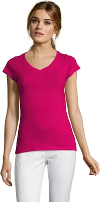 Immagine prodotto di SOLS - T-shirt "Moon" con scollo a V da donna LT1485 (L) (Fucsia)