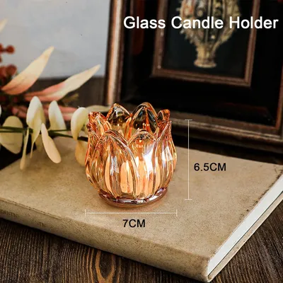 Produktbild von Set aus 4 Teelichthaltern aus Glas, Vintage-Design
