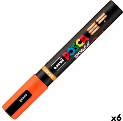 Produktbild von Marker BRUSH POSCA PC-5BR Orange (6 Stück)