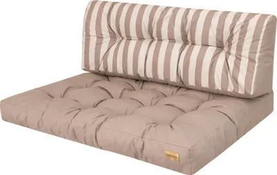 Image de Set de coussins de palette - 120×82 + 120×40 cm - 12 cm d'épaisseur, résistant aux intempéries, utilisable des deux côtés, fait main Coussin de jardin | Pillowprim