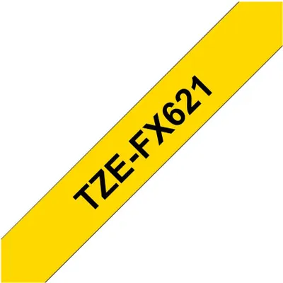Produktbild von Brother TZE-FX621 Etiketten erstellendes Band Schwarz auf gelb