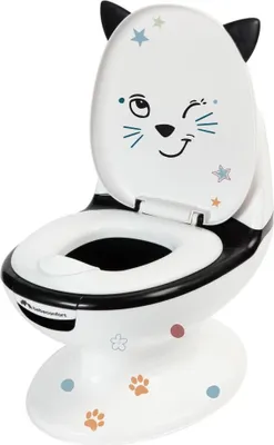 Immagine prodotto di Bebeconfort mini water, vasino per bambini, 1-4 anni, 0-20 kg, design realistico con paraspruzzi, vero suono dello sciacquone, base in gomma, Bianco e Nero