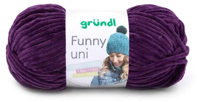 Produktbild von Gründl Chenillegarn Funny uni,100g/120m,Babywolle,100% Polyester,Häkel-und Strickgarn 16 aubergine