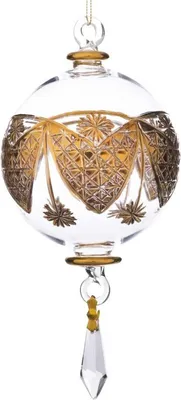 Produktbild von Goodwill Weihnachtskugel, mundgeblasenes Glas, goldfarben, D 14 cm