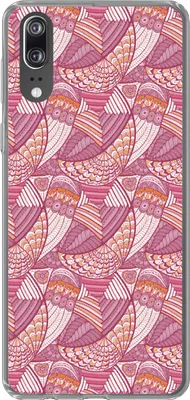Produktbild von MuchoWow® Handyhülle Schutzhülle Hülle für Telefoonhoesje Huawei P20 Mädchen - Federn - Rosa - Muster - Mädchen - Kinder - Kinder Silikon Softcase Handy Hülle - Hardcover