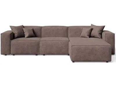 Produktbild von GrainGold Ecksofa L-Form Rechts Arizona - Moderne Ecksofa, Wohnzimmer Ecksofa - Eckcouch Braun (Whisper 5)