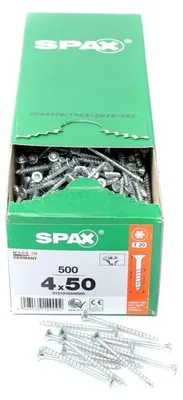 Immagine prodotto di SPAX® 0191010400505 SPAX® Universalschrauben T20 Senkkopf WIROX 0191010400505 4 mm x 50 mm, 500 St.