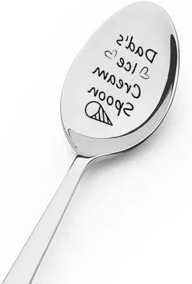 Productafbeelding van IJsschep - Dessertlepel - Desserts Serveren - Gravure 'Daddy's Ice Cream Spoon' - 20 cm - Zilverkleurig