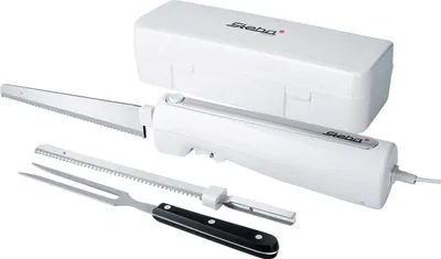 Produktbild von Elektromesser mit ergonomischem Gehäuse, Inkl. Universalmesser & Brotmesser, Sicherheitsschalter, Kraftvoll & leise, spülmaschinengeeignet