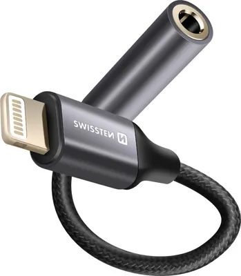 Immagine prodotto di Swissten, Adattatore audio iPhone Lightning-Jack 3,5 mm, nero