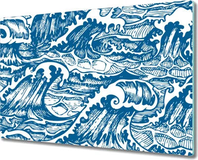 Produktbild von Glas Schneidebrett Herdabdeckplatten Schneideplatten - 80x52 cm - Sturmwellen Meer