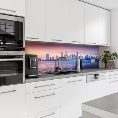 Produktbild von Dedeco Küchenrückwand Motiv: NewYork V3, 5mm Hartschaum Kunststoffplatte PVC als Spritzschutz Küchenwand Wandschutz wasserfest, inkl. UV-Lack matt, alle Untergründe, 260 x 60 cm