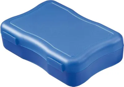 Immagine prodotto di Scatola per il pranzo "Wave" piccola - Scatola per il pranzo senza BPA con chiusura a scatto - Scatola per il pranzo sostenibile  Germany per i bambini della scuola e dell'asilo - standard blu PP