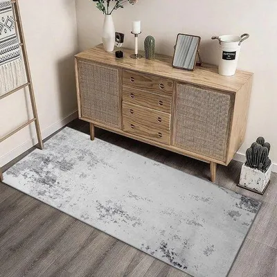 Obrázek produktu pro Šedé/krémové protiskluzové rohože, 60 x 180 cm, omyvatelné, guma