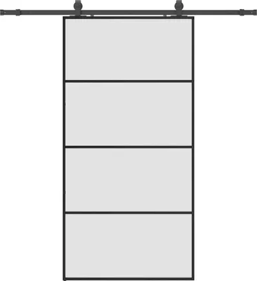 Obrázek produktu pro vidaXL Posuvné dveře s černým kováním 102,5x205 cm sklo ESG