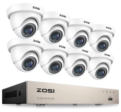 Image de Système de vidéosurveillance, installation à 8 caméras, résolution 1080p, 8 caméras, Aucune