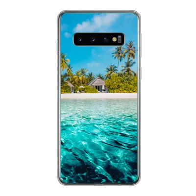 Produktbild von MuchoWow® Handyhülle Schutzhülle Hülle für Samsung Galaxy S10 Strand - Palmen - Meer Silikon Softcase Handy Hülle - Handytasche