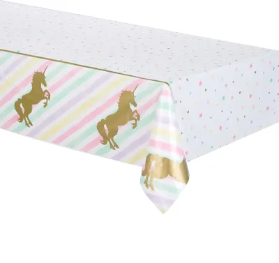 Produktbild von Plastiktischdecke Einhorn 137 x 259 cm - Einheitsgröße