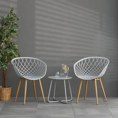 Obrázek produktu pro Homestyle4u zahradní židle sada 2 kuchyňských židlí šedá zahradní židle odolná proti povětrnostním vlivům