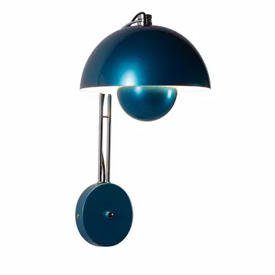 Produktbild von Alpinaluz Wandleuchte SETBUL Dunkelblau aus Metall, Retro Wandlampe mit Schalter und E27 Fassung für Schlafzimmer, Wohnzimmer und Leseecke
