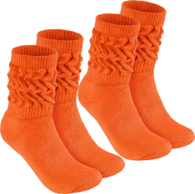 Obrázek produktu pro BRUBAKER Slouch ponožky - dámské ponožky pro fitness, jógu a cvičení - sportovní ponožky pro ženy, oranžové, velikost 35-38, 2 páry