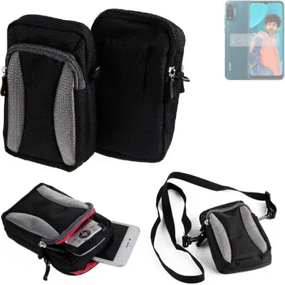 Produktbild von K-S-Trade Holster Schutz Hülle kompatibel mit Lava X3 Handy Hülle Gürteltasche Umhängetasche mit Zusatzfach schwarz