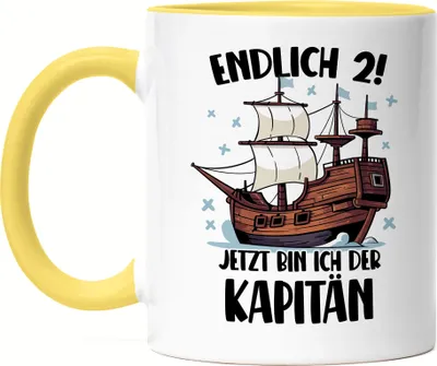 Produktbild von Geburtstag 2 Jahre Tasse Gelb 2 Jahre 2. Geburtstag Pirat Piraten Motto