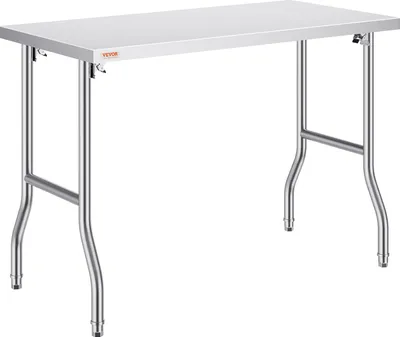 Obrázok produktu pre VEVOR Kuchynský stôl Pracovný stôl Komerčný prípravný stôl 122x61x85cm skladací