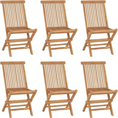 Produktbild von Klappbare Gartenstühle 6 Stk. Massivholz Teak