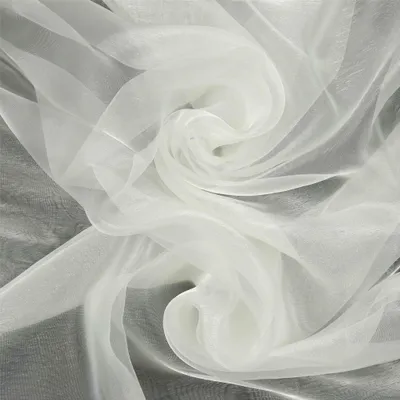 Chrystal Organza-Stoff Zuschnitt ab 1 x 1,4 m hauchzart fein transparent milchweiss