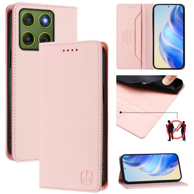 Produktbild von Lederhülle für Motorola Edge 70 Hülle Flip Brieftasche Kartenfächern Ständer Schutzhülle Pink