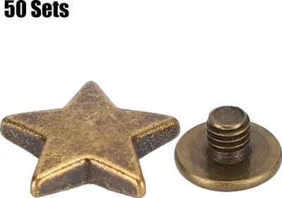 Zdjęcie produktu dla Fdit Wysokiej jakości nit w kształcie gwiazdy 12 mm do odzieży i obuwia, nit w kolorze brązu dla projektantów mody [50 sztuk] (brąz)