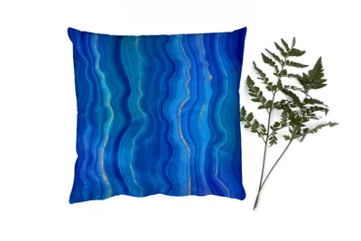 Produktbild von MuchoWow® Zierkissen Sofakissen Wohnzimmer Dekokissen 40x40 cm Achat-Geode - Edelsteine - Blau - Foto Kissen - Schlafzimmer Dekoration